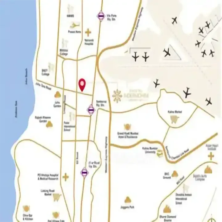 K Raheja Valletta location map, Juhu